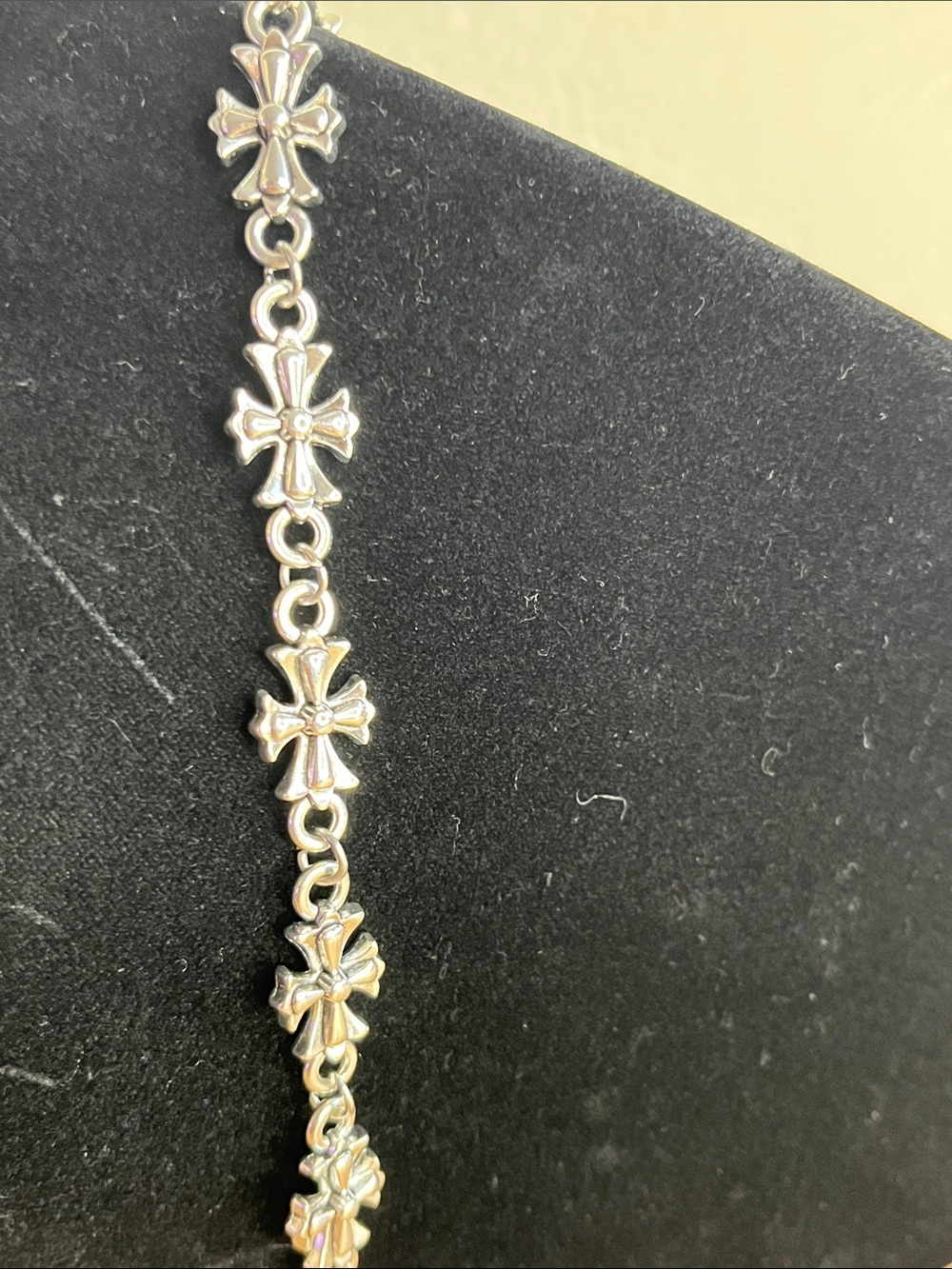 Women's Silver Cross Motif Link Bracelet - Silver